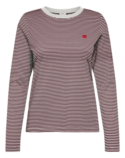 JDY - JDYPisa Print Langærmet Trøje - Cloud Dancer/Windsor Wine